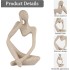 Sandstone Resin Thinker Style Abstract Sculpture Statue Collectible Figurines Home Office Bookshelf Desktop Decor(Small Sandstone,Left)