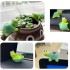 4Pcs Mini Turtles Figurine Cute Tortoise Rear View Mirror Decorations Car Dashboard Decor Self-Adhesive Desktop Plant Pot Ornaments