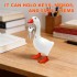Desk Goose 7 Inches – Magnetic Goose Key Holder for Desktop, Cute Resin Goose Figurine with Strong Magnet Beak, Funny Animal Desk Ornament & Mini Desk Goose for Office & Home