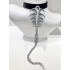 Vertebrae Necklace Gold Metal Chain Gothic Punk Cosplay Back Jewelry Dark Subculture Accessory for Women Men Unisex